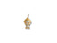 Two-tone gold girl pendant with pigtails from Timeless Charm 18k solid gold jewelry