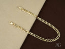 18k solid gold cuban link bracelet with curb chain and lobster claw clasp