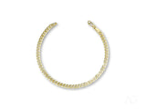 18k solid gold Cuban link bracelet with curb chain and lobster clasp
