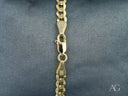 18k solid gold Cuban link bracelet with curb chain and lobster clasp