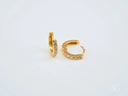 18k yellow gold mini hoops earrings with sparkling stones