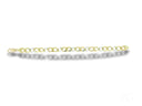 Men’s 18k white gold flat cuban bracelet with polished curb links