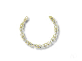 Men’s 18k white gold flat cuban link bracelet with curb design and lobster clasp