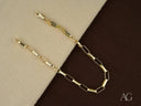 Shiny 18k solid gold classic box link bracelet with lobster clasp