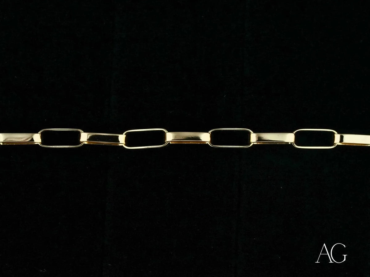 Timeless 18k solid gold classic box link chain bracelet