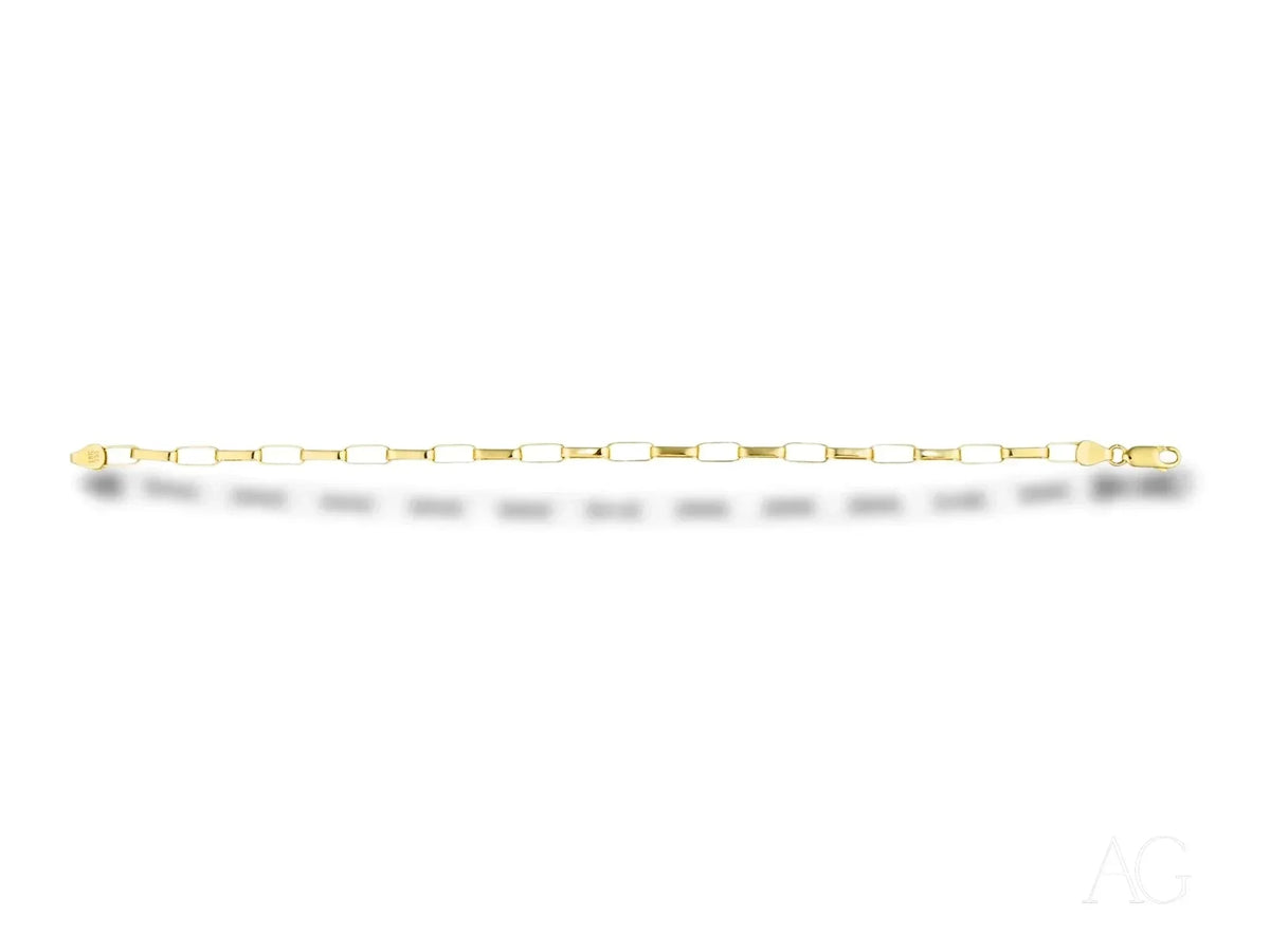 Timeless 18k solid gold box link bracelet with rectangular chain