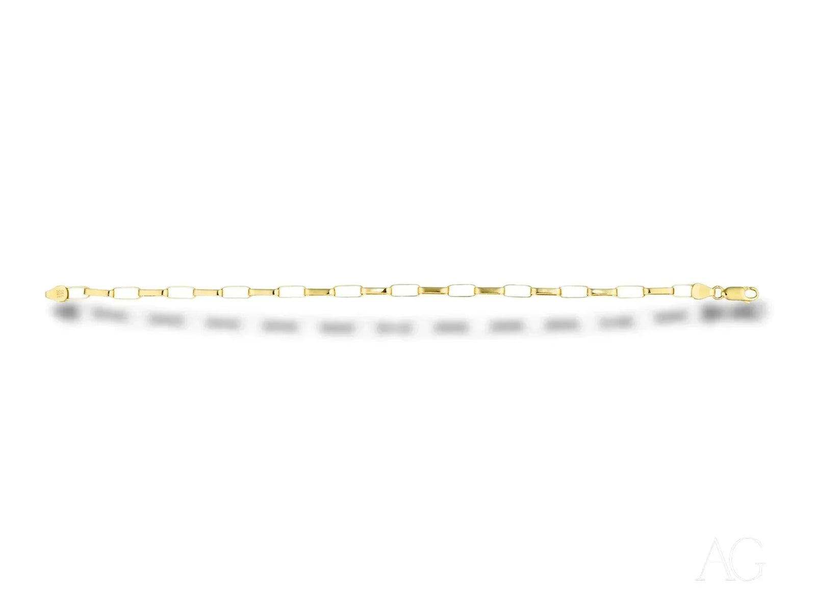 Timeless 18k solid gold box link bracelet with rectangular chain