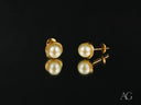 Timeless Radiance 18K gold jewelry stud earrings with round pearls