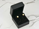 Timeless Radiance 18K art gold pearl stud earrings in velvet box