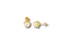Timeless Radiance 18K art gold jewelry pearl stud earrings