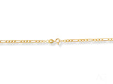 Timeless Sophistication 18K Gold Semi-Solid Figaro Chain with Lobster Clasp