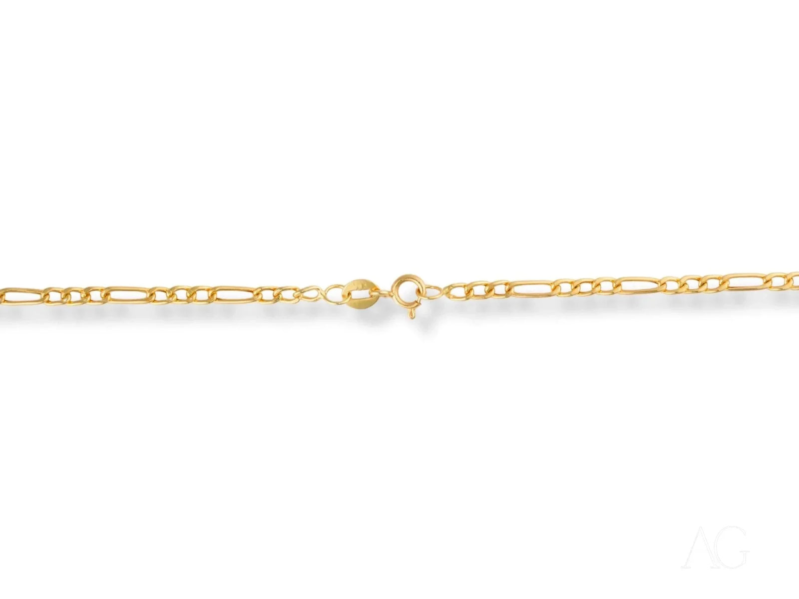 Timeless Sophistication 18K Gold Semi-Solid Figaro Chain with Lobster Clasp
