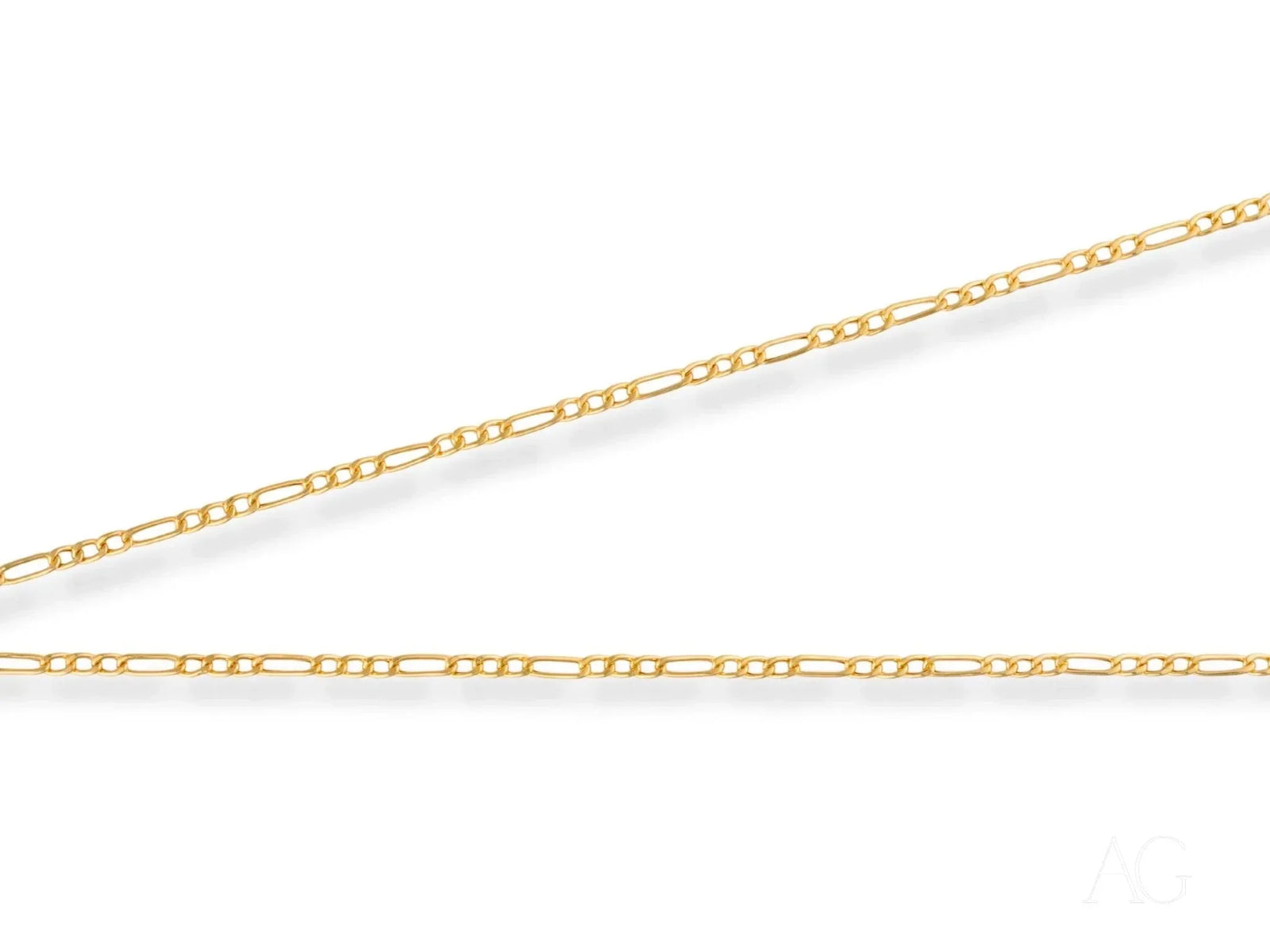 Timeless sophistication solid 18k gold figaro chain