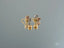 Multi-colored gold stud earrings with heart-shaped gemstone clusters from Trio Harmony art gold jewelry
