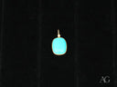 Turquoise Bloom 18k solid gold pendant with bezel-set turquoise and diamond