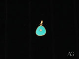 Turquoise Spark 18k solid gold pendant with turquoise stone and diamond