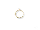 Twist of Brilliance engagement ring with twisted band and diamond focal point