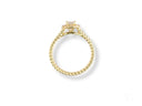 Twist of Grace engagement ring in 18k gold with twisted band and diamond