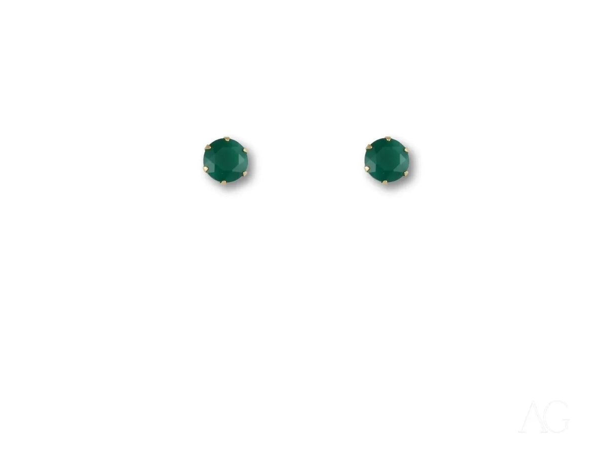 Verdant Sparkle 18k gold green cubic zirconia stud earrings