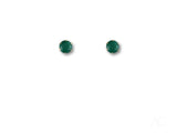Verdant Sparkle 18k gold green cubic zirconia stud earrings