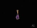 Violet Bloom Pendant: 18K Solid Gold Amethyst Teardrop Necklace