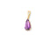 Violet Bloom Pendant featuring a pear-shaped amethyst in 18K solid gold art gold jewelry