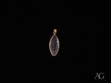 Violet Essence Amethyst Pendant with Marquise Dark Gemstone and Gold Bail