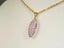 Violet Essence Amethyst Pendant in art gold jewelry featuring a marquise-shaped violet gemstone