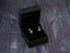 Gold-colored Wavy Earrings in black jewelry box, certified 18k solid art gold jewelry