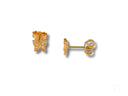 Whispering Wings butterfly gold CZ earrings with clear gems