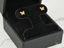 Whispering Wings gold CZ butterfly earrings in black velvet box