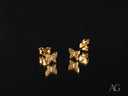 Whispering Wings butterfly 18K gold CZ stud earrings with clear gems