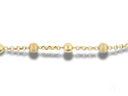 Women’s solid 18k gold bracelet with spring ring clasp and matte beads